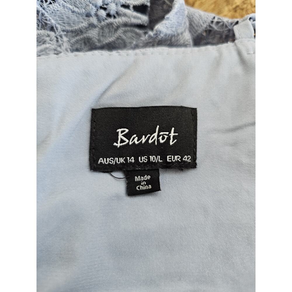 Bardot Vienna Lace Overlay Dress Dusty Blue Size 10 EUC - Picture 7 of 10